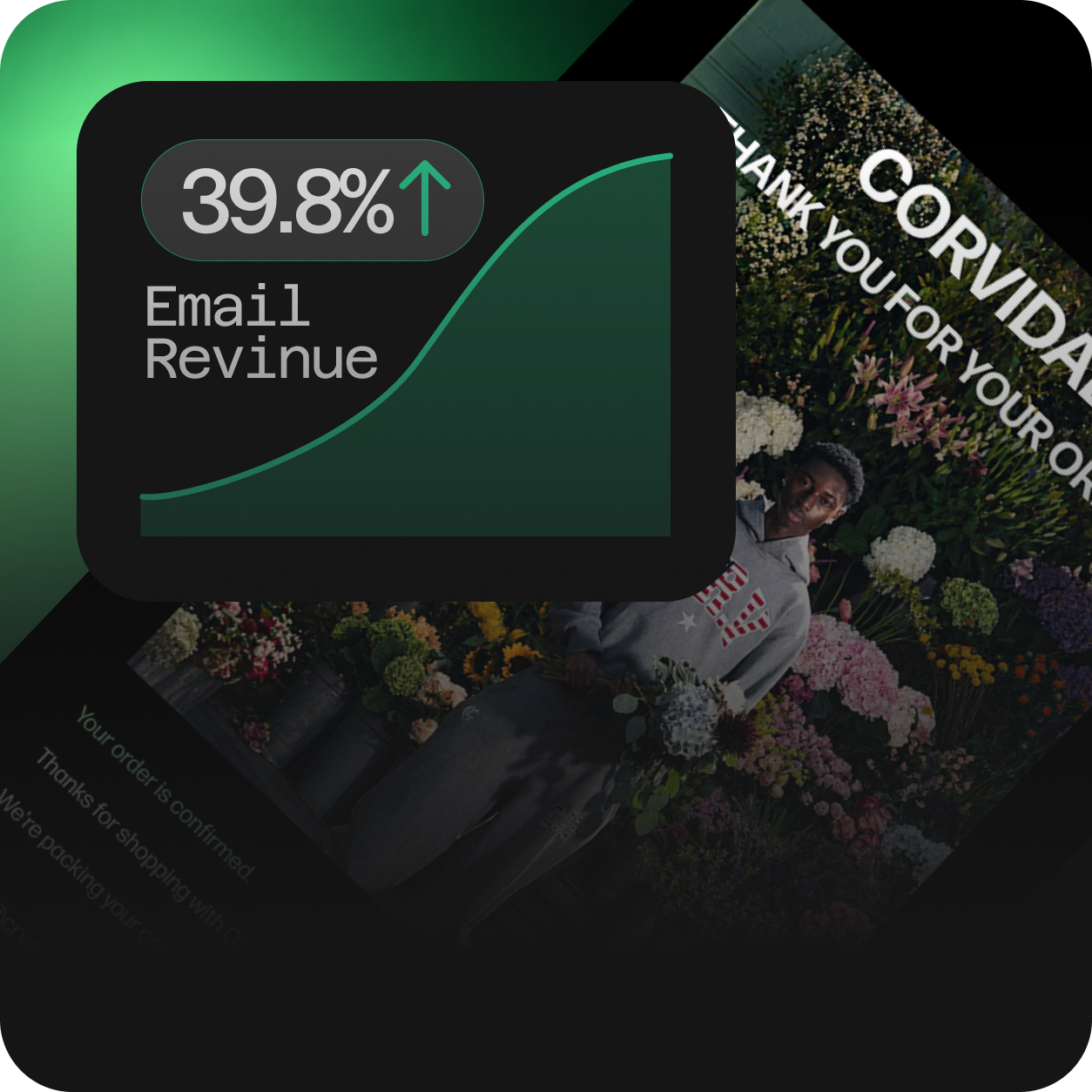 Email revenue rising on a reporting dashboard