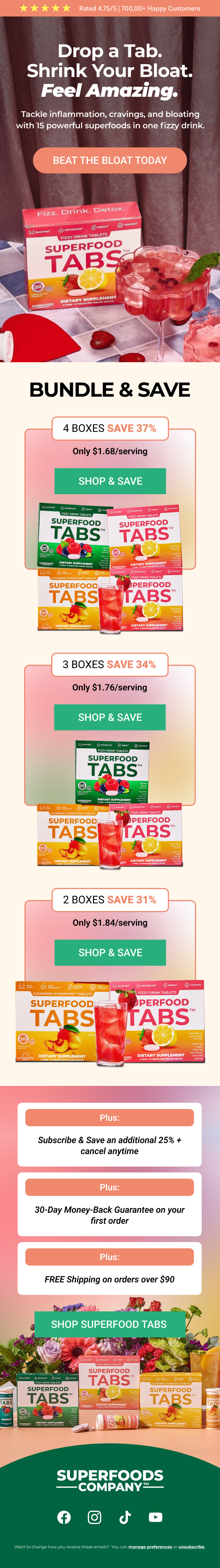 Campaign email design for an ecommerce brand